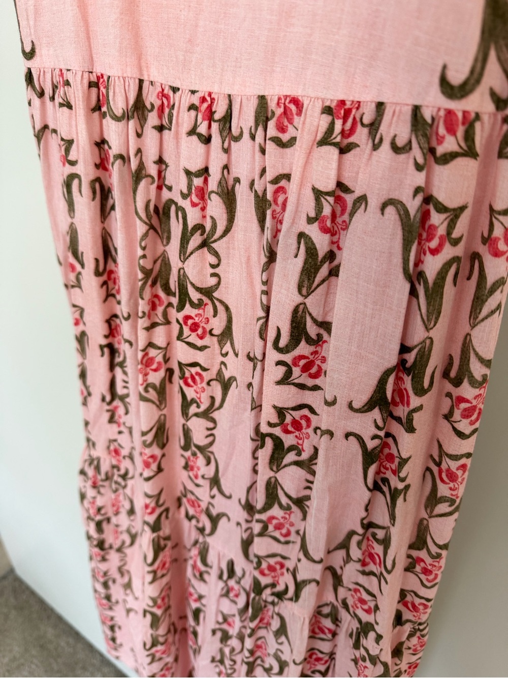 Sleeveless Pink Floral Embroidered Maxi Dress - Picture 2 of 5
